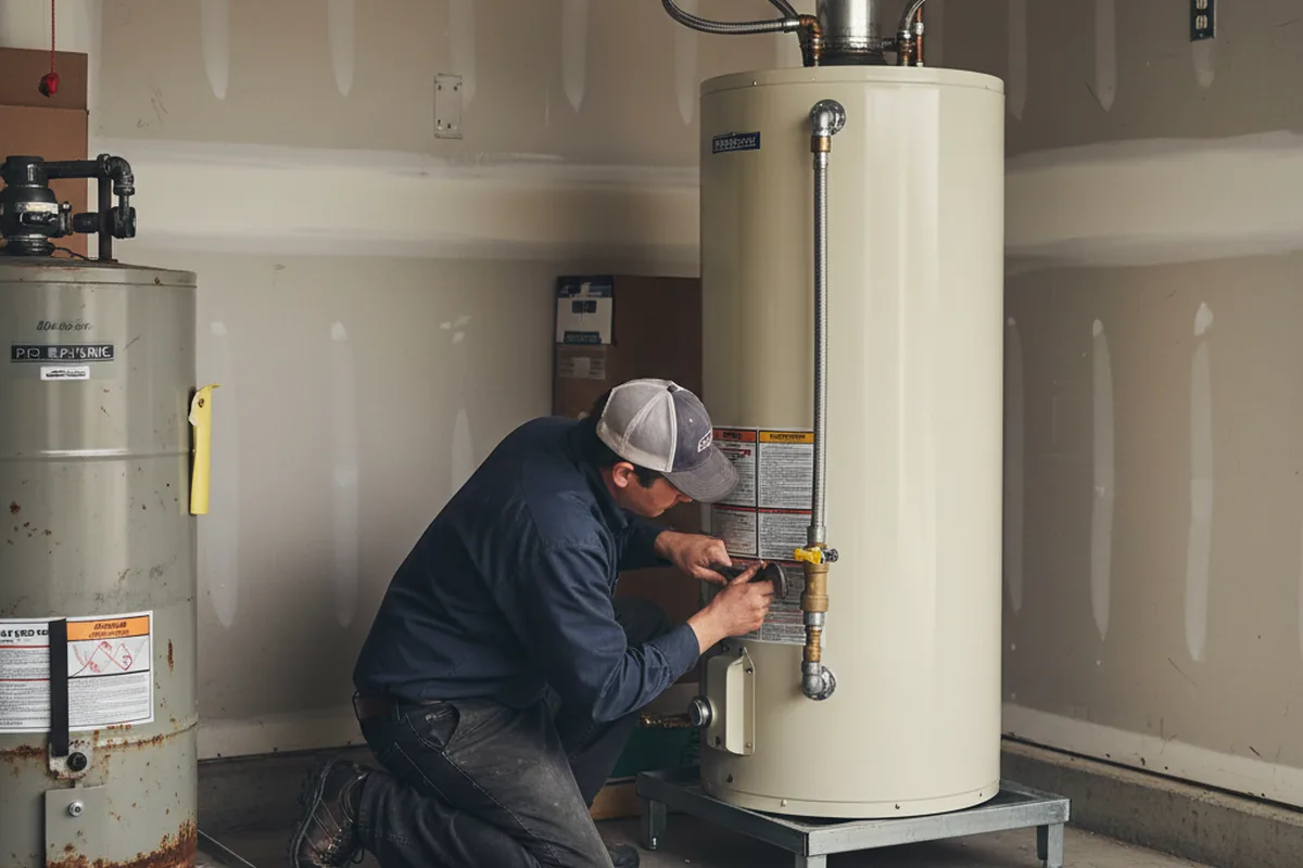 Water heater and shutoff valve replacement in Watkins